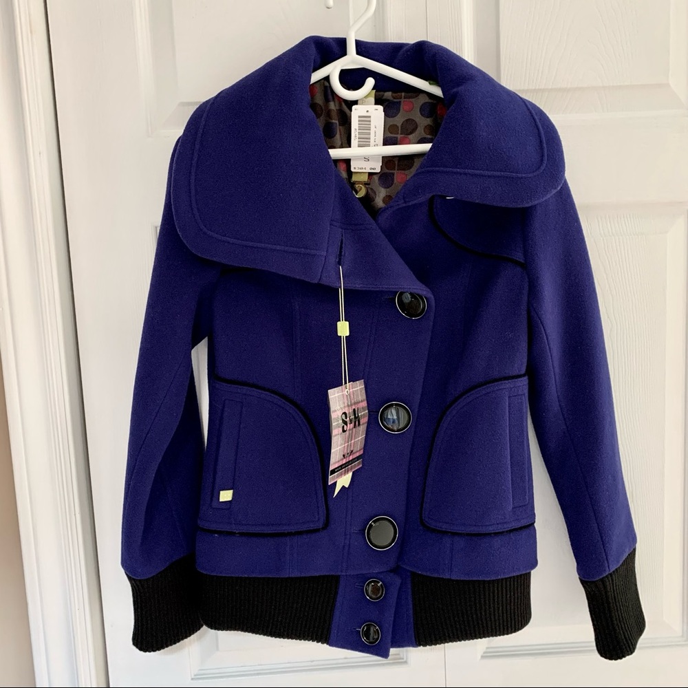 SOIA & KYO Blue Wool Jacket